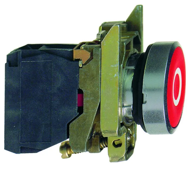 PUSHBUTTON MOMENTARY 1-NC CONT NON ILLUM. FLUSH "O" RED