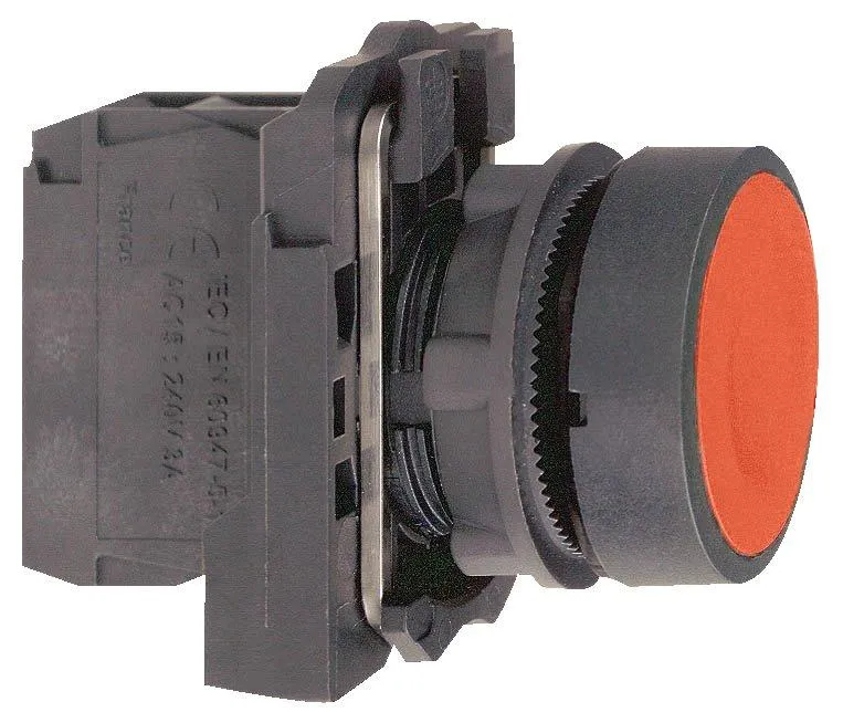 PUSHBUTTON MOMENTARY 1-NC 22MM FLUSH RED