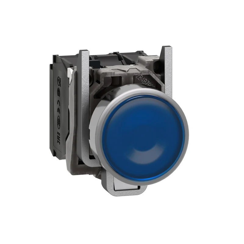 PUSHBUTTON 22MM ILLUMINATED 1NO 1NC 120VAC BLUE