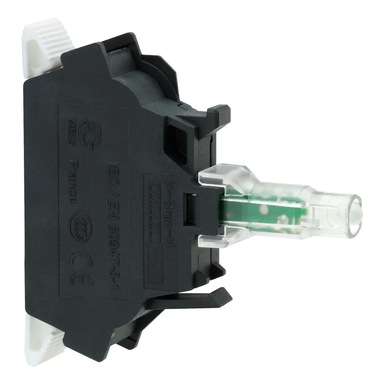 BODY FOR 22MM ILLUM. LED PUSHBUTTON/SW 230-240VAC WHITE