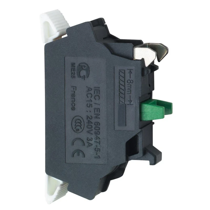 CONTACT BLOCK 1NC FOR 22MM PUSHBUTTON/SWITCH SPRING TERM